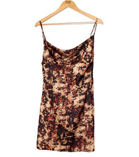 Urban Outfitters Slip Dress Sz M Leopard Satin Tank 2K Going Out Club Grunge