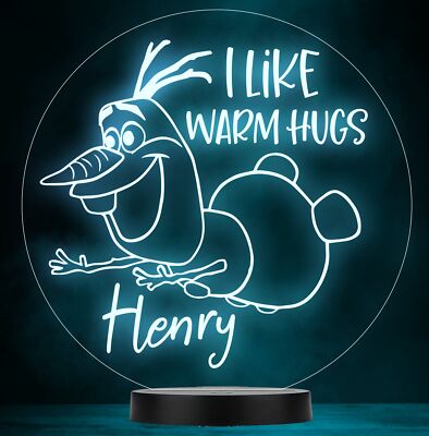 Olaf Schneemann Frozen personalisiert Geschenk Farbwechsel LED Lampe Nachtlicht