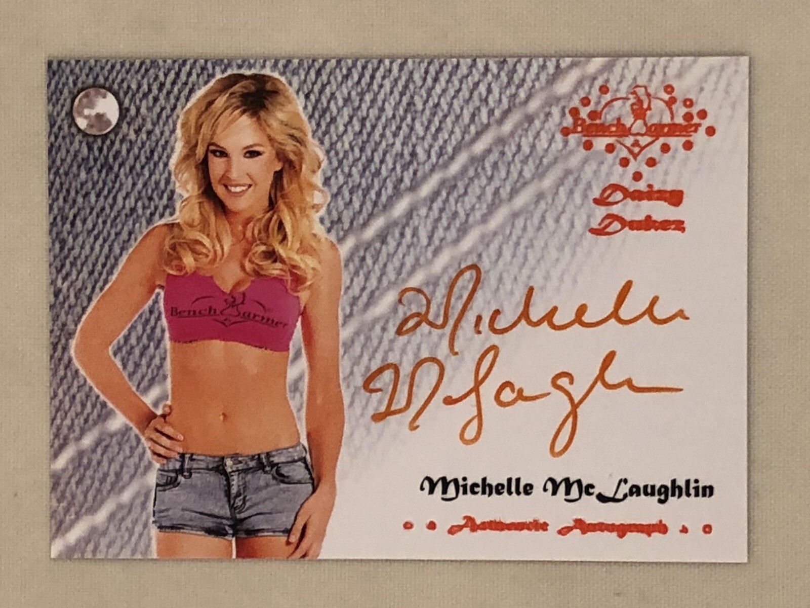 Bench Warmer Daizy Dukez Michelle McLaughlin Orange Autograph Card ...