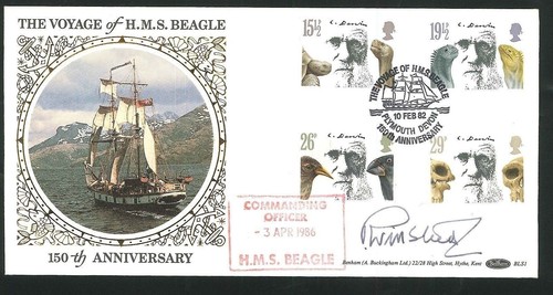 1982 Voyage Of HMS Beagle FDC Plymouth Pmk Signed By Commander Of 