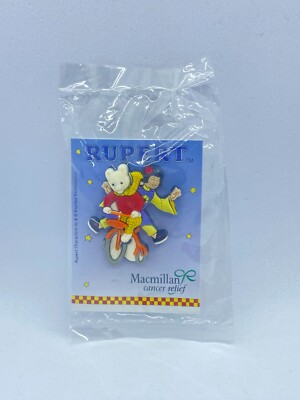 RUPERT DER BÄR & TIGERLILIE - Gummi Pin Anstecker UNGEÖFFNET OVP