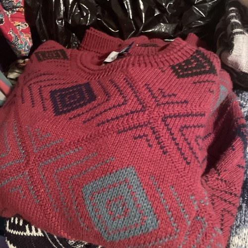 15 VINTAGE 80s 90s Mens SWEATER LOT Winter Geometric Fair Isle Aztec RESELLER - Picture 6 of 18