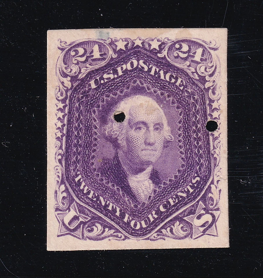 1862 Washington 24c Sc 70P4 placa à prova no cartão com certificado APS. CV $500 (A5 - Imagem 2 de 3