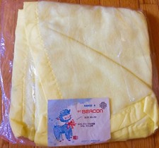 Vintage baby thermal blanket BEACON BABY BLANKET New 36x50" Canary Yellow