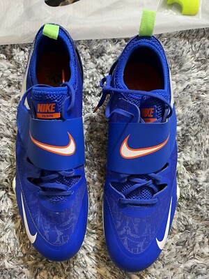 NIKE Pole Vault PV Elite Track Field Spikes Mens 12  Blue White Orange Green