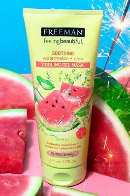 Freeman Feeling Beautiful Soothing Watermelon + Aloe Cooling Gel Mask 6 oz New