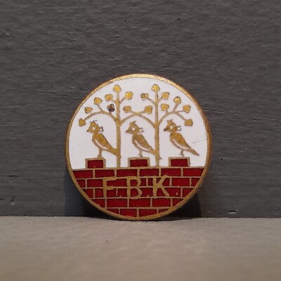Unbekanntes Vintage Abzeichen F.B.K Vogel Wand Baum Emaille Pin Badge Sammlerstück 