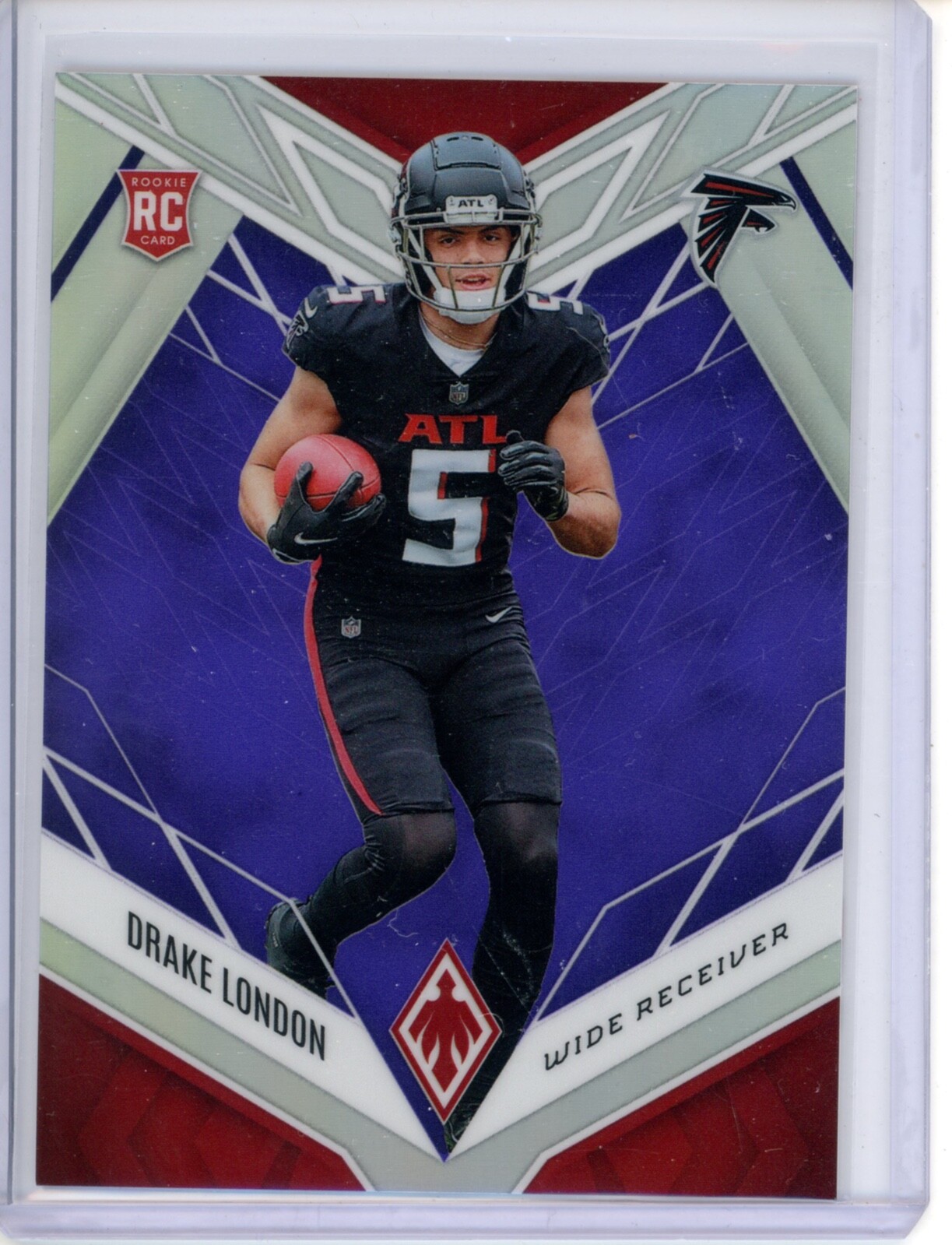 2022 Panini Phoenix Drake London 107 Purple Rookie 003/125 Atlanta Falcons Prizm