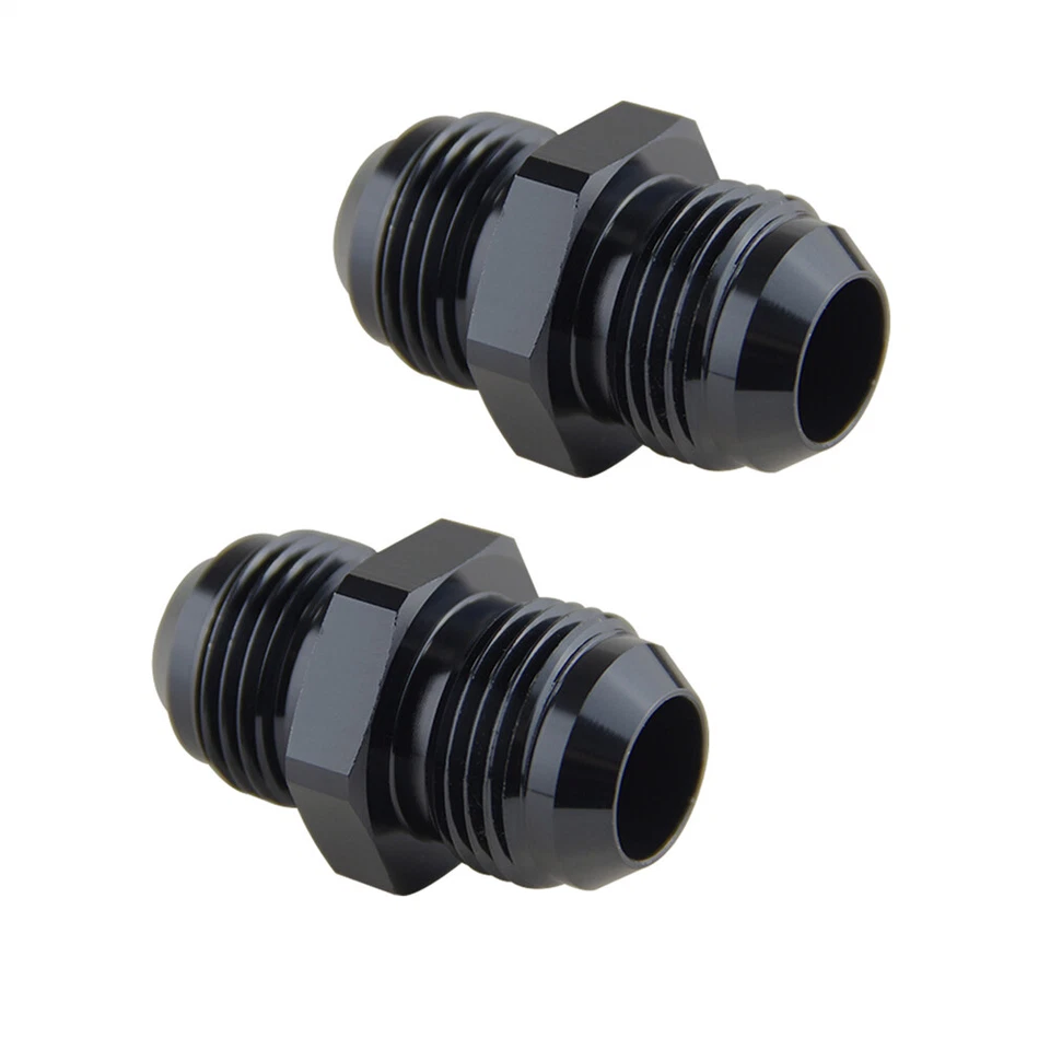 Adaptador de manguera de combustible recto de aluminio AN12 a AN12 2 PIEZAS 1'1/16"-12 negro Foto 2 de 4