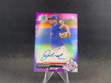 2017 BOWMAN CHROME JUSTIN MAESE CPA-JM 1ST PURPLE REFRACTOR AUTO 155/250
