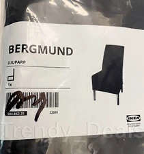 Ikea BERGMUND Chair Cover, Medium Long, Velvet Djuparp Dark Gray 504.862.35 NEW