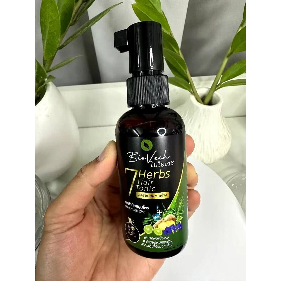 7 X Champú BioVech 7 Hierbas + Codicionador + Suero Tónico Cabello Raíces Renacimiento Crecimiento Foto 4 de 4