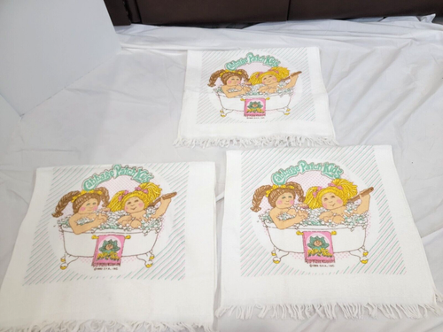 Lotto 3 toppe cavolo vintage 1983 bambini 39 x 22 asciugamano bagno decorazione bolle