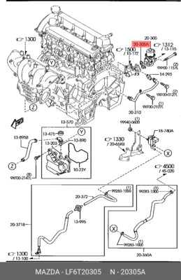 Genuine OE Gasket E.G.R. Valve LF6T20305 For Mazda LF6T2-0305