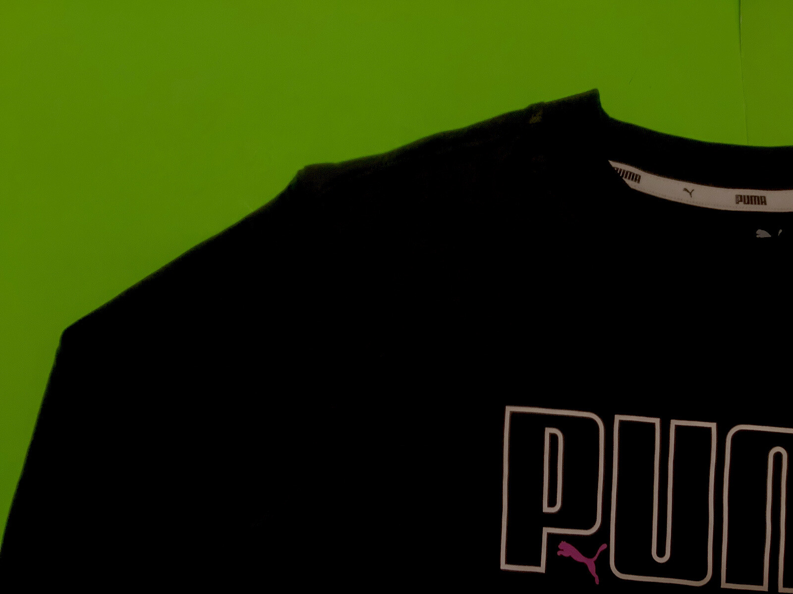 New PUMA Women’s Long Sleeve T-Shirt Size MEDIUM Black w/White, Pink 100% Cotton thumbnail 5