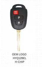 OEM W/LOGO 3 BUTTON REMOTE HEAD KEY FOB FOR 2013-2019  RAV4 HYQ12BDM H-CHIP