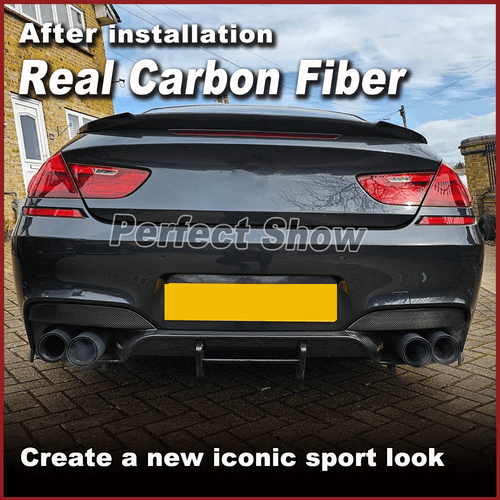 For BMW F06 F12 F13 M6 13-19 Real Carbon Fiber Rear Bumper Diffuser Lip Spoiler - Picture 5 of 16
