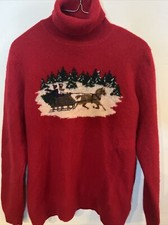 VTG Vintage Ralph Lauren LAMBSWOOL RED TURTLENECK SWEATER SIZE Medium