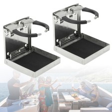 2 PCS Edelstahl Becherhalter Getränkehalter Klappbar Rahmen Für Boot Marine Auto