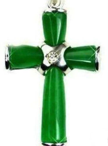 Natural Agate/Tiger's Eye/Topaz/Jade Gemstone Cross Pendant Necklace AAA Grade - Picture 17 of 29