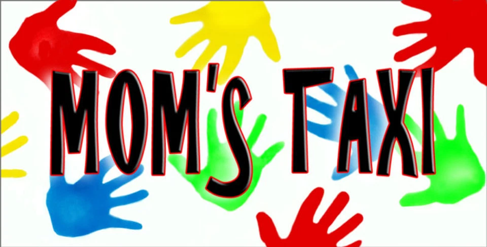 SIZZLEME GRAPHICS Mom's Taxi Hand Prints Decal Bumper Sticker Personalize Name-Text 3.5" x 6"