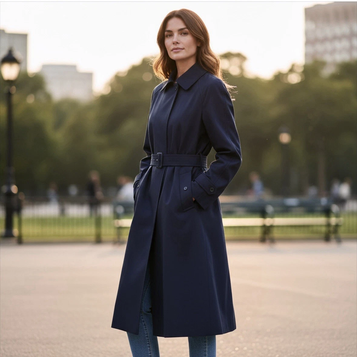 Burberry Navy Trench In Women's Coats & Jackets for sale | eBay