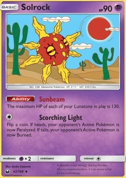 Pokémon Solrock CES-62 Uncommon Deutsch Good Reverse Holo