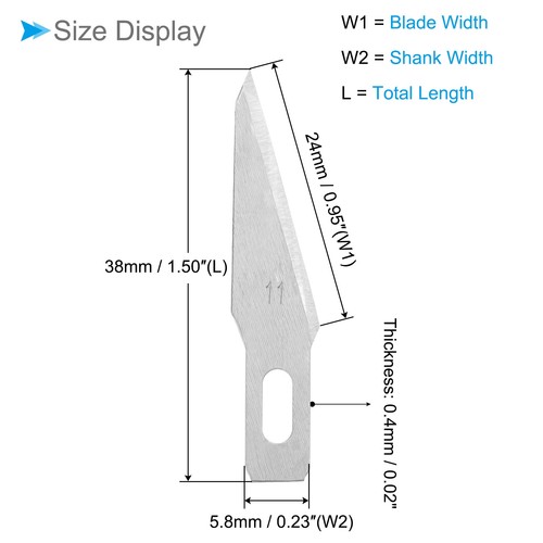 10pcs Craft Hobby Blades #11 Blunt Angle Replacement Cutting Blade for Carving - Picture 2 of 5