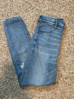 AMERICAN EAGLE Light Wash Distressed Curvy Highest Rise Jogging Jean Sz 6 Short