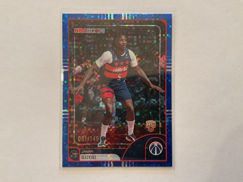 Jamir Watkins 2025-26 Topps NBA Hoops Blue Light Burst #ed 91/149 Card # 19