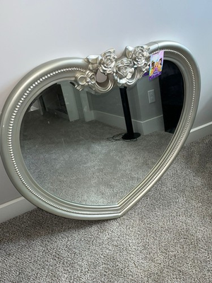 #ad Disney Princess Silver Heart Mirror Rooms to Go Cinderella $200.00