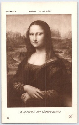Vintage Paris Musée du Louvre Mona Lisa Postcard by Léonard de Vinci