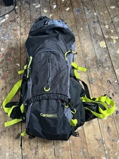 Image of Mountain Warehouse Carrion 65L Backpack Green & Grey, Rain Cover Rucksack Bag