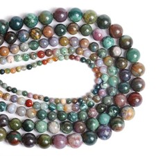 Wholesale Smooth Natural Indian Agate Beads Round Loose Beads 4mm 6mm 8mm 10mm