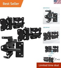 Durable Self-Locking Gate Latch and Hinges Set - Perfect for Vinyl Wood Fences