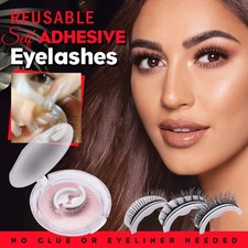 Reusable 3D Mink Lashes Natural False Eyelashes Self Adhesive Fake Glue Free Mak
