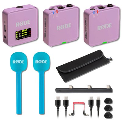 Rode Wireless GO (Gen 3) Wireless Mic System (Lilac) with 2x Blue Interview GO