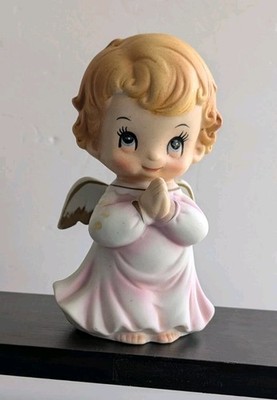 Vintage Josef Original Praying Cherub Angel Christmas Prayers Figurine Decor