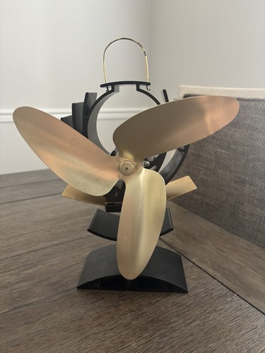Caframo Ecofan AirPlus Heat Powered Wood Stove Fan 3 Blade Black and Gold