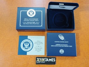 NO COIN: 2025 S NAVY PRIVY PROOF SILVER EAGLE BOX/COA OGP BUY 2 GET 3RD FREE!