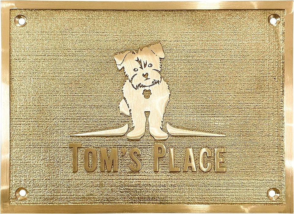 Letreros y placas de puertas personalizados de latón fundido - Placas de idioma personalizadas - Nombre personalizado Foto 3 de 4