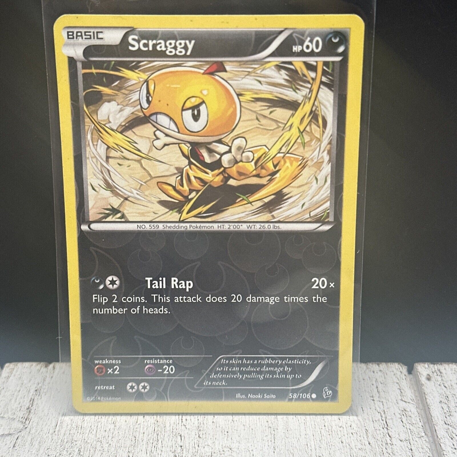Scraggy Flashfire Reverse Holo 58/106 XY Pokémon TCG Common