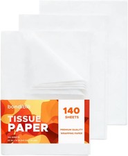 140 Sheets White Tissue Paper for Gift Wrapping 20 x 14 Inch Bulk Pack