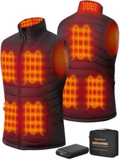 Heated Vest for Men with 7.4V 16000mAh Battery Pack Included, 8 Heating Zones...