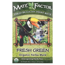 Organic Yerba Mate, Fresh Green, 24 Tea Bags, 2.96 oz (84 g)