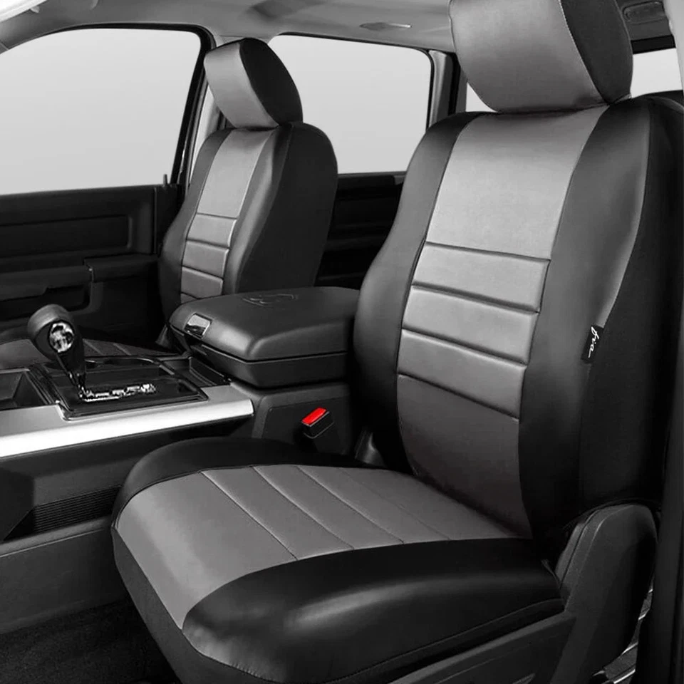 For Dodge Grand Caravan 08-10 Seat Covers LeatherLite Series 1st Row Black & Foto 2 de 3