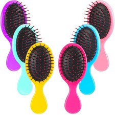 6 Pack Mini Hair Brush Travel Detangling Bush Soft Bristle Pocket Comb for Me...