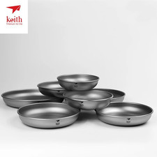 Titanium Plate Camping Titanium Dishes Saucer Outdoor Tableware Camping Plates C