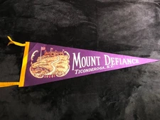 Vintage Pennant- Mount Defiance in Ticonderoga, New York.  27"