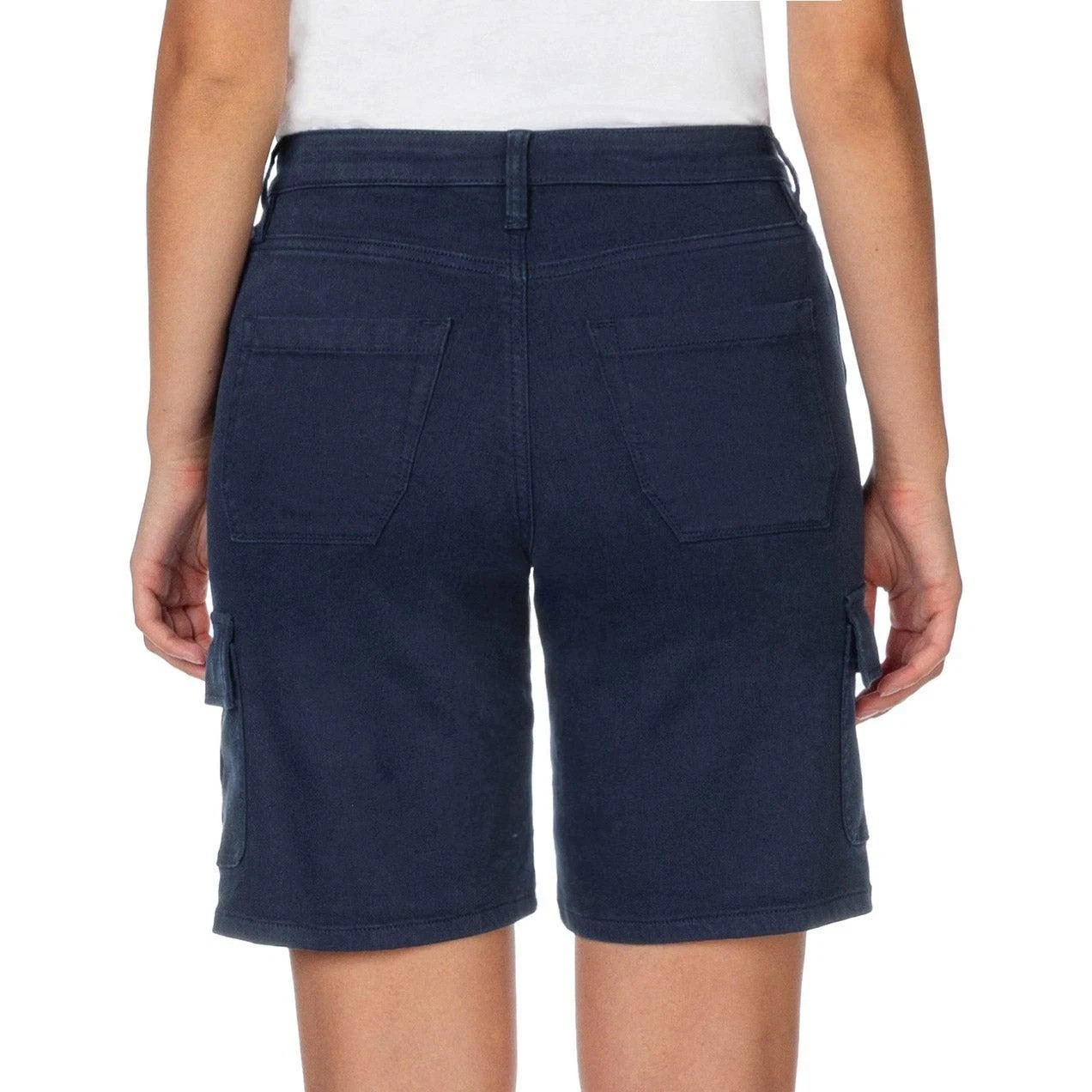 Well Worn Women's High Rise Cargo Bermuda Short Navy Size 10/30